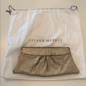 Lauren Merkin Eve Metallic Woven Clutch